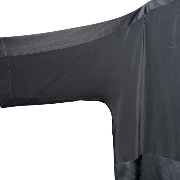 Eileen Fisher Silk Crepe de Chine Shirt Dolman Sleeve Blouse Black PL L5 - Picture 7 of 9